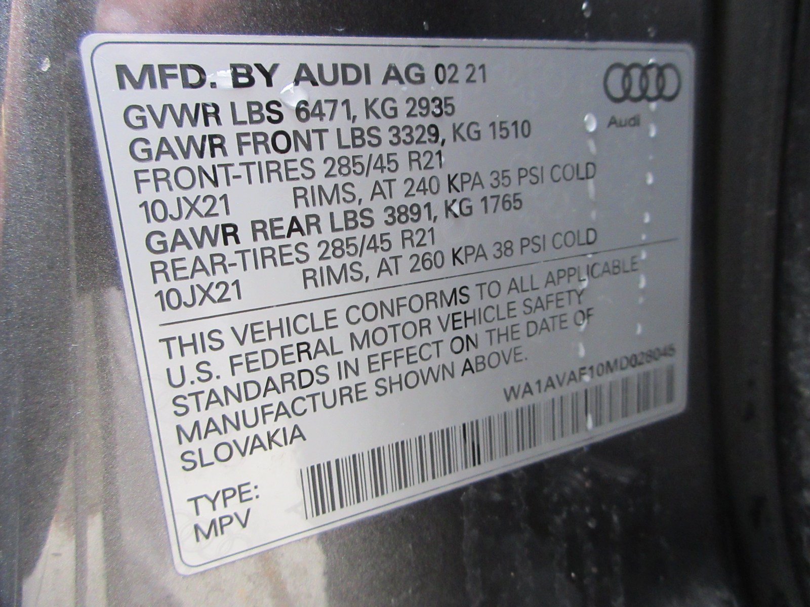 Used 2021 Audi Q8 Premium w/ Black Optic Package AWD/4WD image 56
