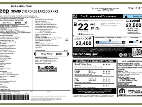 Certified 2025 Jeep Grand Cherokee Laredo X RWD image 4