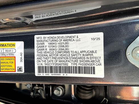 Certified 2025 Honda Accord LX image 14