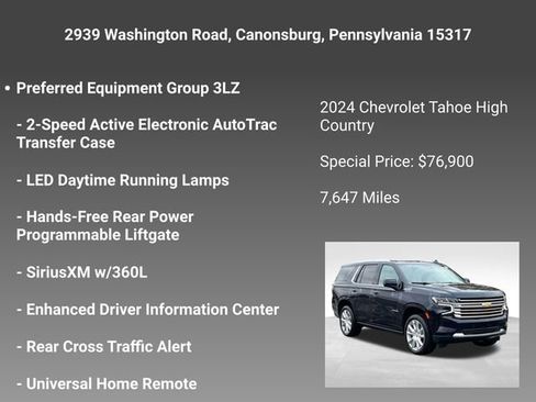 Certified 2024 Chevrolet Tahoe High Country w/ Advanced Technology Package image 22