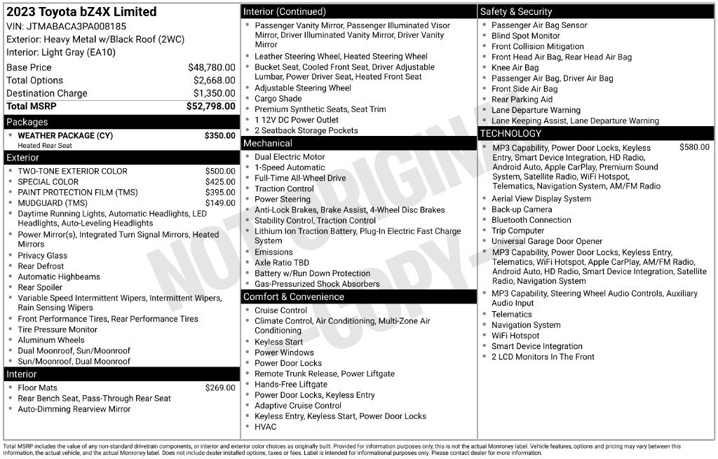 Used 2023 Toyota bZ4X AWD w/ Weather Package image 15