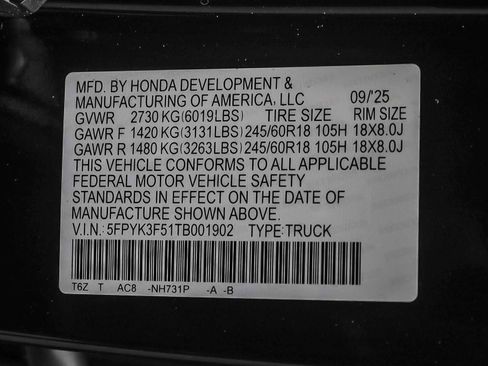 New 2026 Honda Ridgeline RTL image 13