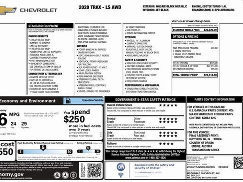 Used 2020 Chevrolet Trax LS w/ Tint and Cruise Package image 8