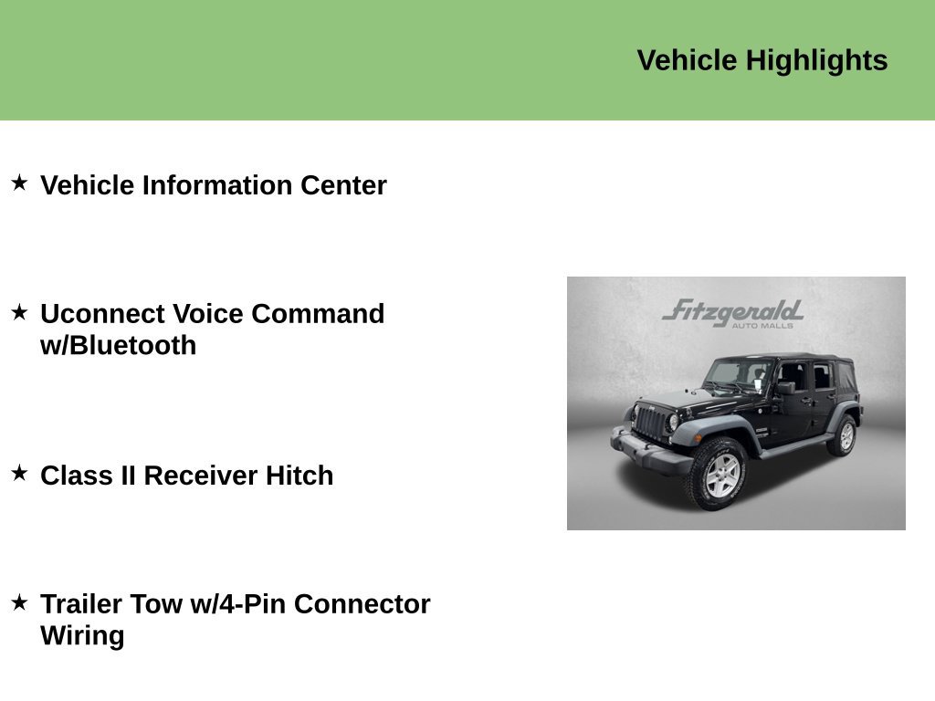 Used 2018 Jeep Wrangler Unlimited Sport w/ Connectivity Group AWD/4WD image 10