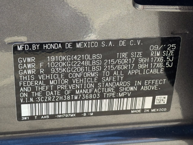 Certified 2026 Honda HR-V LX image 30