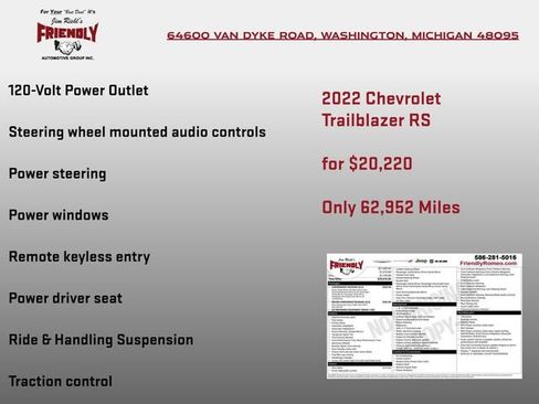 Used 2022 Chevrolet TrailBlazer RS w/ Convenience Package AWD/4WD image 6