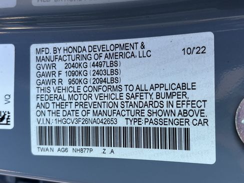 Certified 2022 Honda Accord Sport image 31