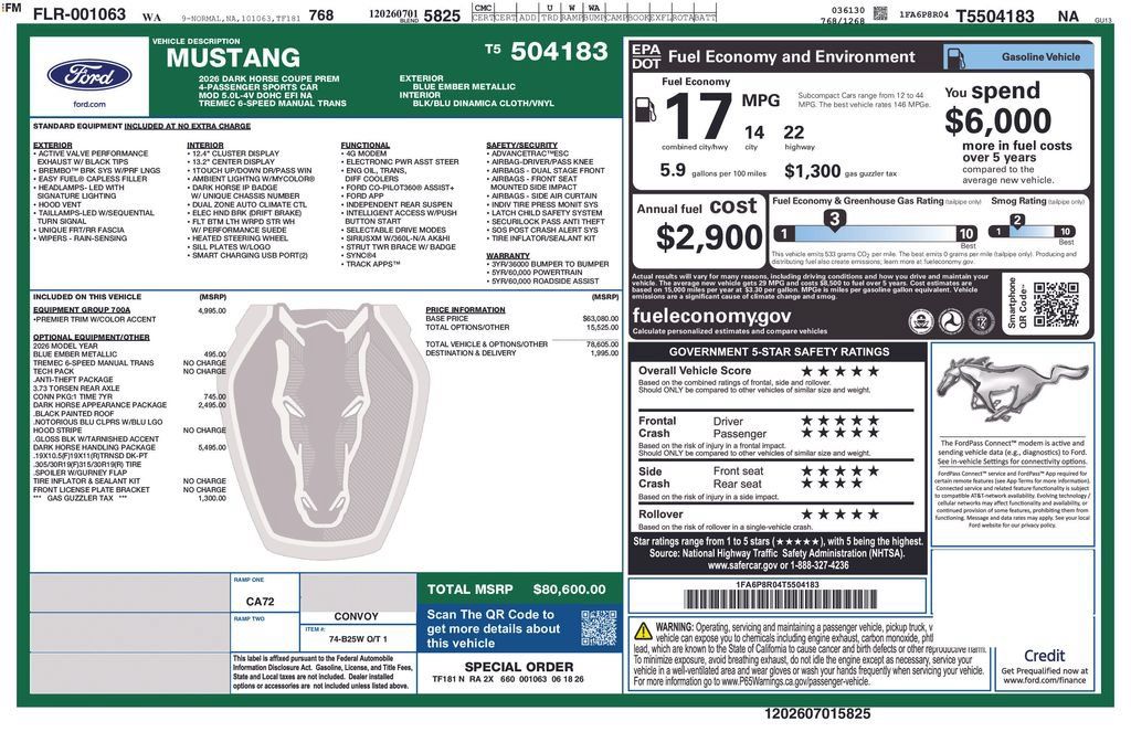 New 2026 Ford Mustang Dark Horse w/ Dark Horse Handlin Package RWD image 25