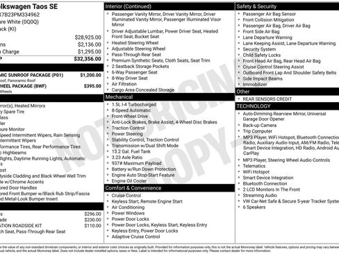 Used 2023 Volkswagen Taos SE w/ Panoramic Sunroof Package FWD image 4