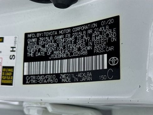 Certified 2020 Toyota Corolla LE w/ Carpet Mat Package (TMS) image 29