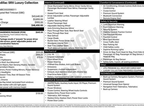 Used 2016 Cadillac SRX Luxury w/ Driver Awareness Package image 11