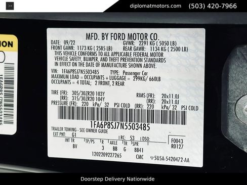 Used 2022 Ford Mustang Shelby GT500 w/ Technology Package RWD image 48
