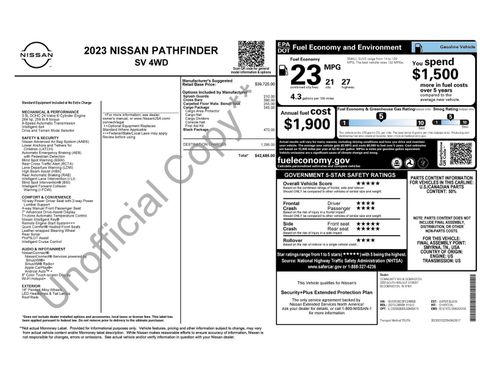Used 2023 Nissan Pathfinder SV w/ Black Appearance Package AWD/4WD image 7
