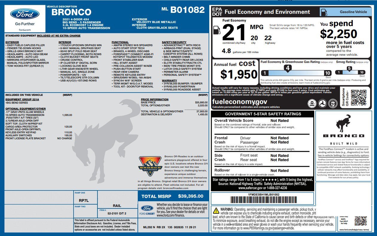 Used 2021 Ford Bronco Big Bend AWD/4WD image 4