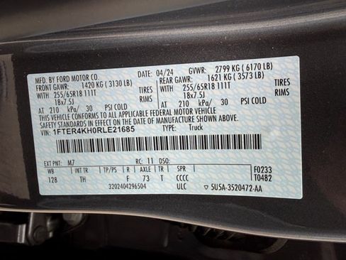 Used 2024 Ford Ranger Lariat w/ FX4 Off-Road Package AWD/4WD image 36