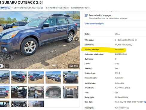 Used 2014 Subaru Outback 2.5i w/ Popular Package #1A AWD/4WD image 44
