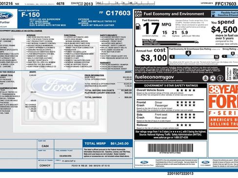 Used 2015 Ford F150 Platinum w/ Equipment Group 701A Luxury image 7