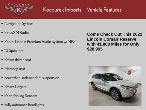 Used 2022 Lincoln Corsair Reserve w/ Equipment Group 201A AWD/4WD image 4
