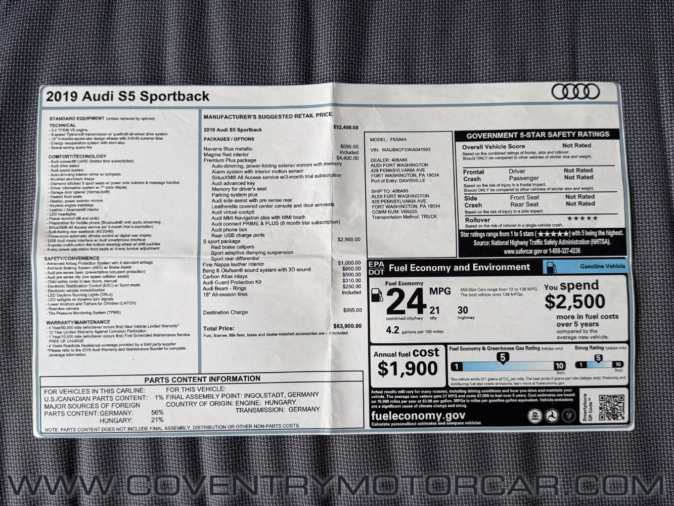 Used 2019 Audi S5 Premium Plus AWD/4WD image 19