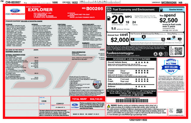 Used 2021 Ford Explorer ST w/ Equipment Group 401A AWD/4WD image 3