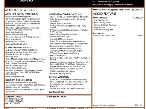 Used 2019 Genesis G70 3.3T Advanced w/ Elite Package image 3