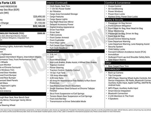 Used 2024 Kia Forte LXS w/ LXS Technology Package FWD image 10