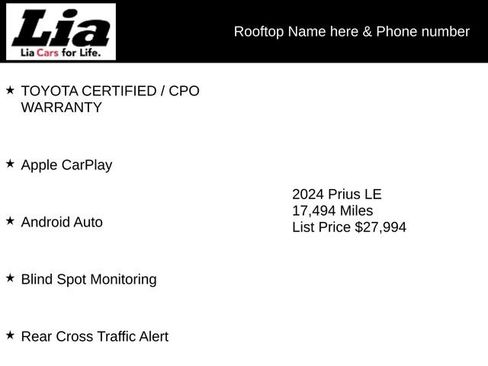 Certified 2024 Toyota Prius LE image 2