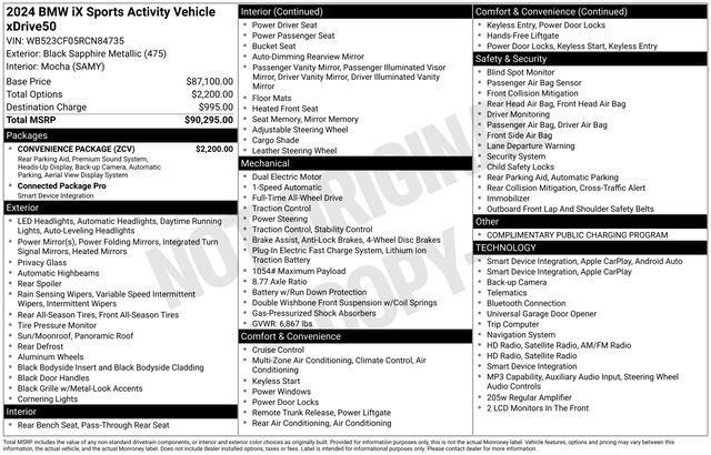 Certified 2024 BMW iX xDrive50 w/ Convenience Package AWD/4WD image 46