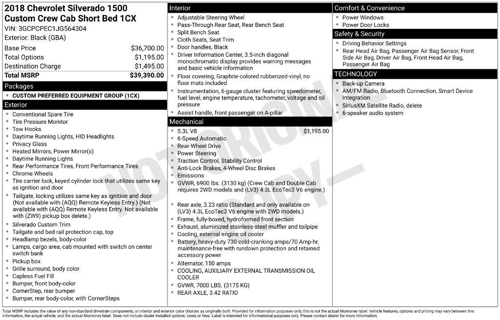 Used 2018 Chevrolet Silverado 1500 Custom RWD image 6