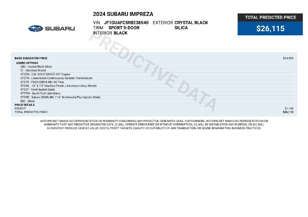 Used 2024 Subaru Impreza 2.0i Sport AWD/4WD image 5