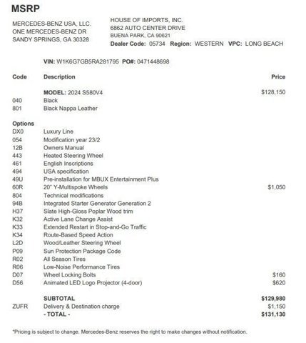 Certified 2024 Mercedes-Benz S 580 4MATIC Sedan image 4