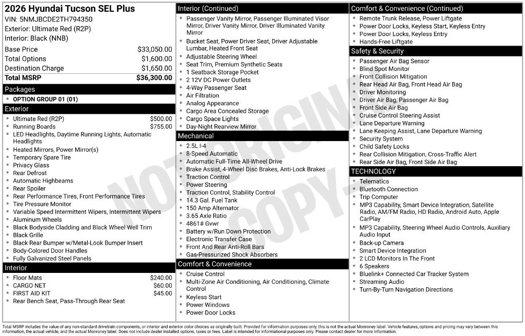 New 2026 Hyundai Tucson SEL Plus AWD/4WD image 4
