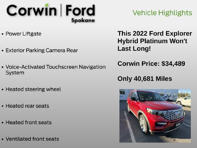 Used 2022 Ford Explorer Platinum w/ Class IV Trailer Tow Package AWD/4WD image 12
