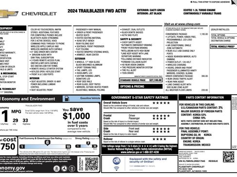 Used 2024 Chevrolet TrailBlazer ACTIV w/ Convenience Package FWD image 3