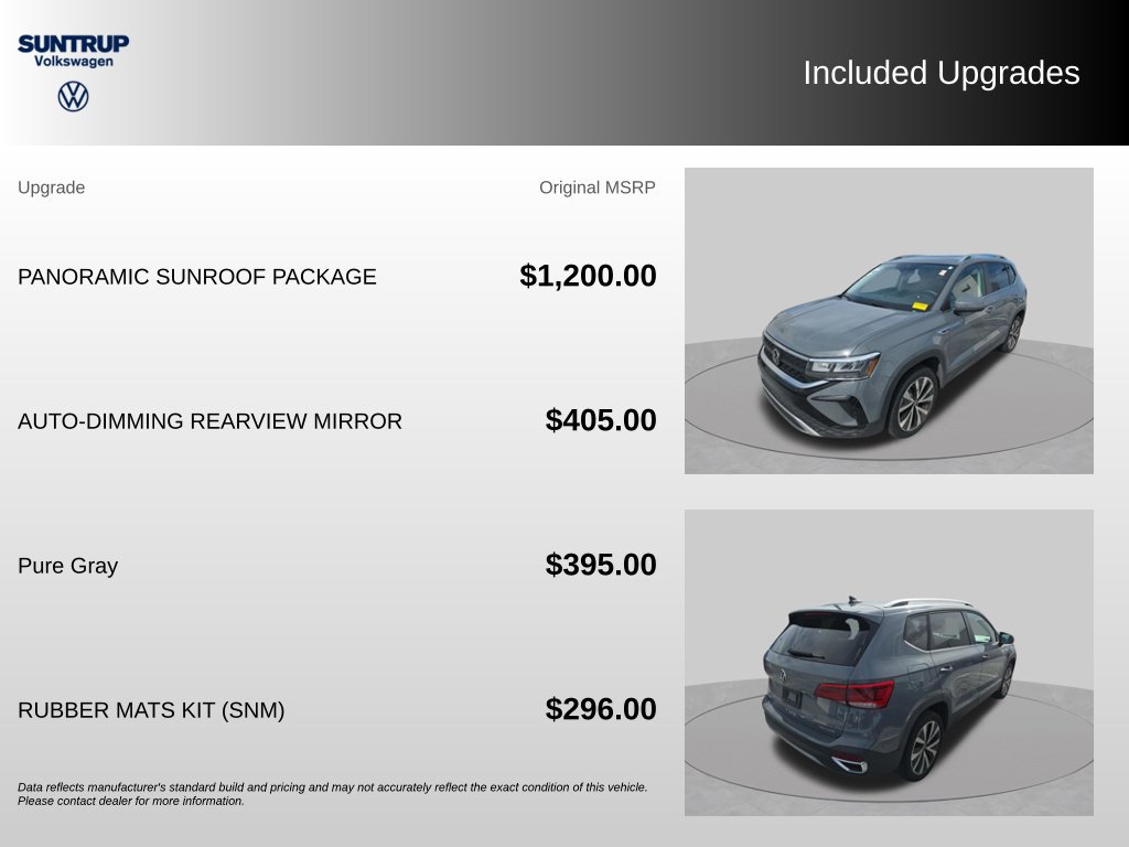 Used 2023 Volkswagen Taos SE w/ Panoramic Sunroof Package FWD image 2