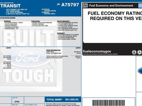 Used 2018 Ford Transit 350 156 w/ Exterior Upgrade Package RWD image 9