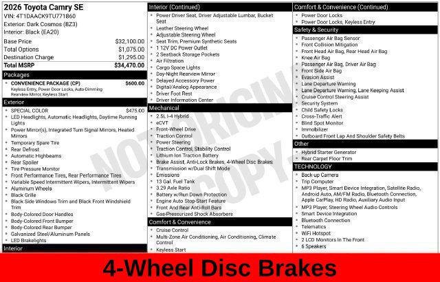 Used 2026 Toyota Camry SE w/ Convenience Package FWD image 36