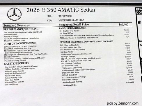 New 2026 Mercedes-Benz E 350 4MATIC Sedan image 26