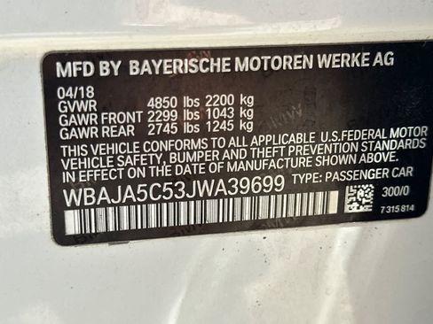 Used 2018 BMW 530i RWD image 29