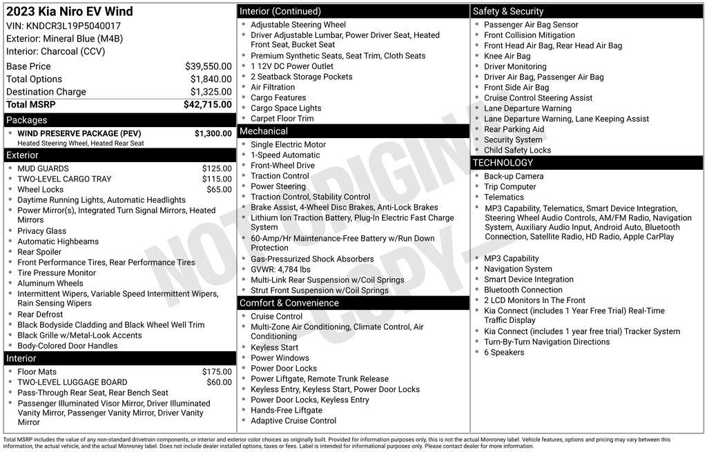 Used 2023 Kia Niro Wind w/ Wind Preserve Package FWD image 17