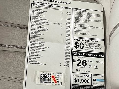 Used 2021 BMW 540i xDrive w/ M Sport Package image 42