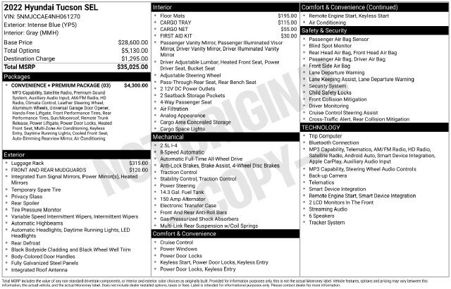Used 2022 Hyundai Tucson SEL w/ Convenience + Premium Package AWD/4WD image 12