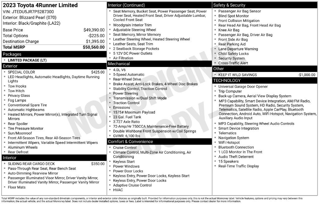 Used 2023 Toyota 4Runner Limited RWD image 10