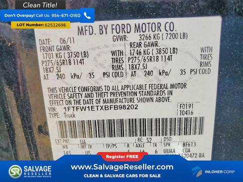 Used 2011 Ford F150 XLT w/ XLT Chrome Pkg AWD/4WD image 16