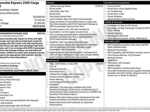 Used 2022 Chevrolet Express 2500 w/ Driver Convenience Package RWD image 6