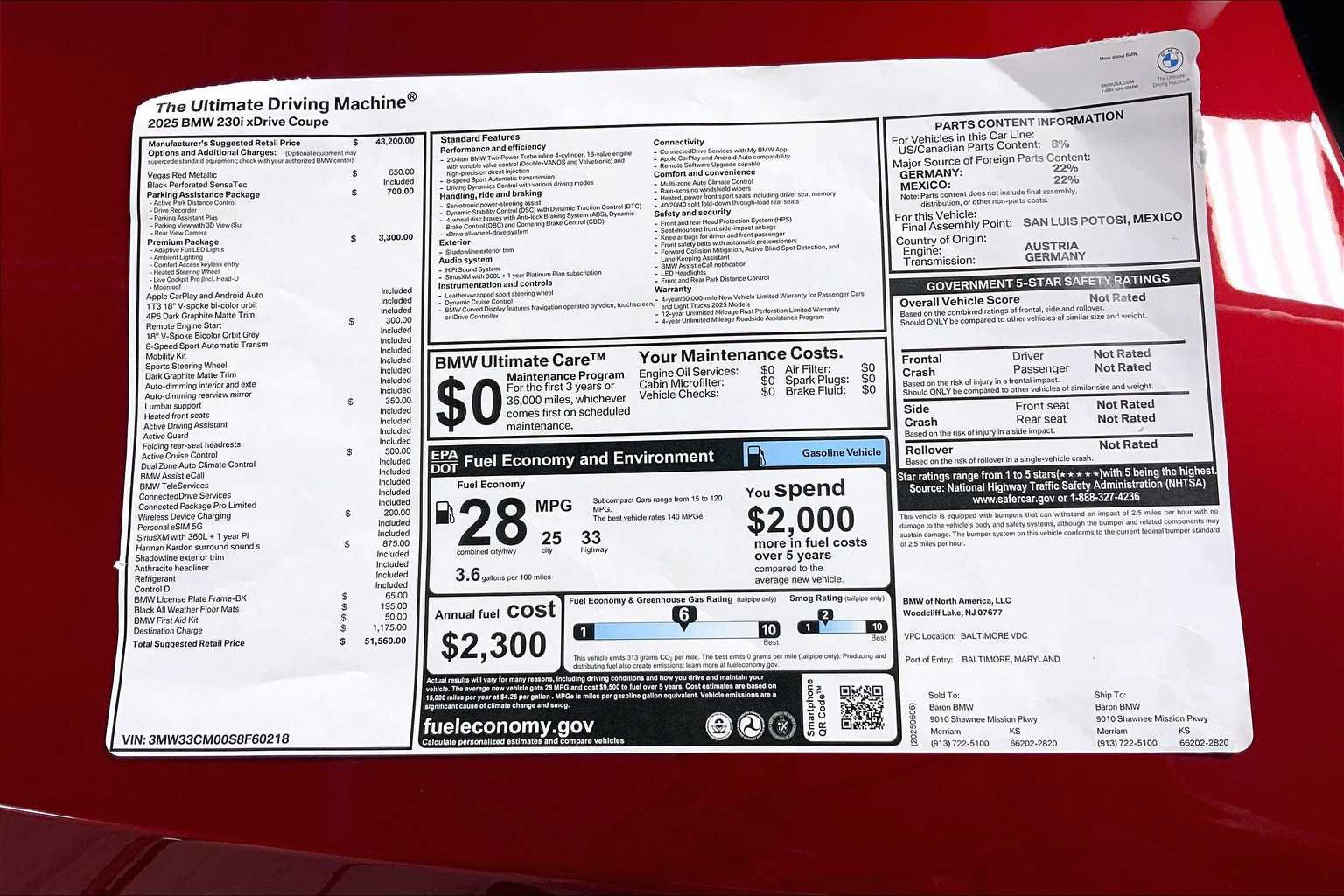 Used 2025 BMW 230i xDrive Coupe w/ Premium Package AWD/4WD image 22