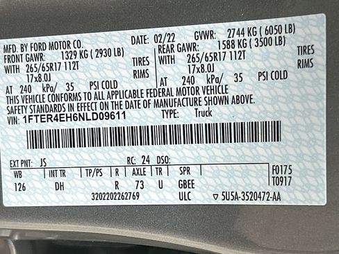 Used 2022 Ford Ranger Lariat w/ Equipment Group 501A High RWD image 32