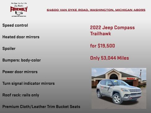 Used 2022 Jeep Compass Trailhawk w/ Sun and Sound Group AWD/4WD image 30