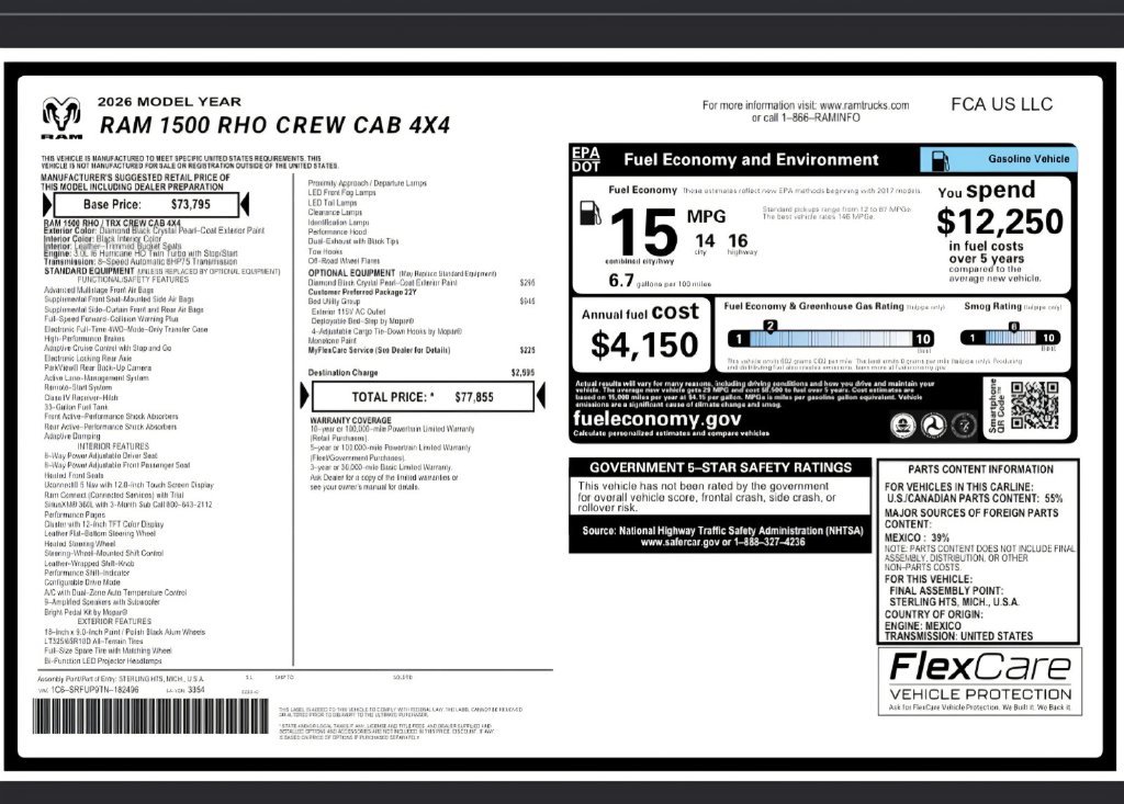 Used 2026 RAM 1500 RHO w/ Bed Utility Group AWD/4WD image 34