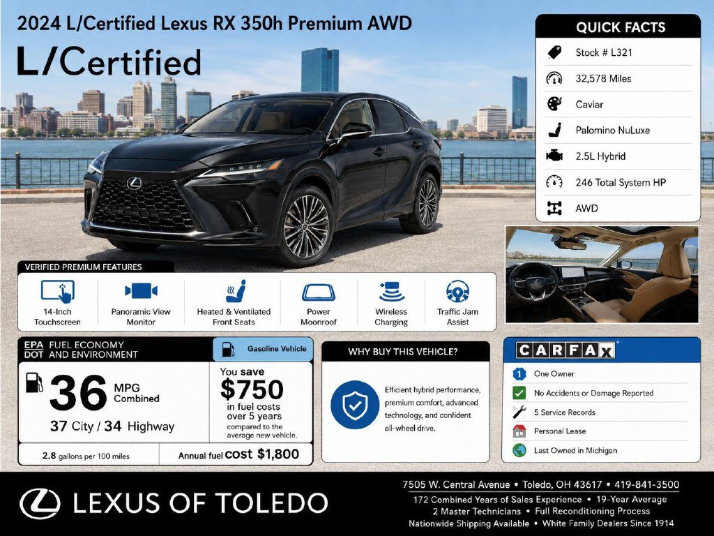 Certified 2024 Lexus RX 350h w/ Convenience Package AWD/4WD image 3